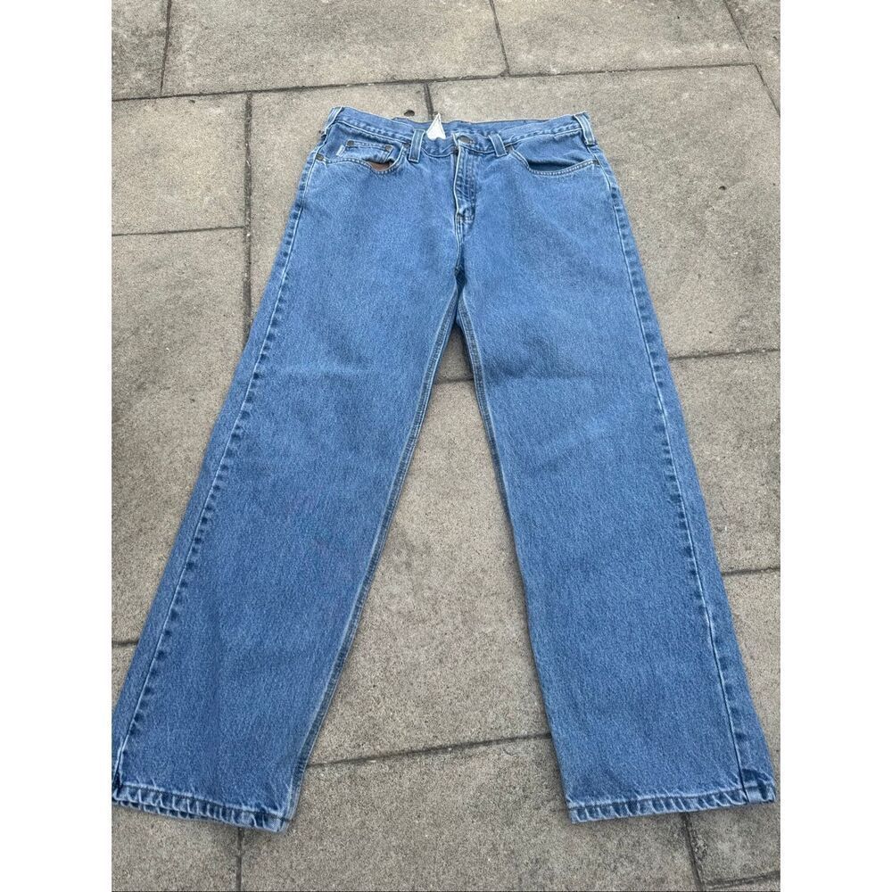 Carhartt B480 Jeans Mens 36x30 Relaxed Fit Blue Denim Workwear Carpenter Pants